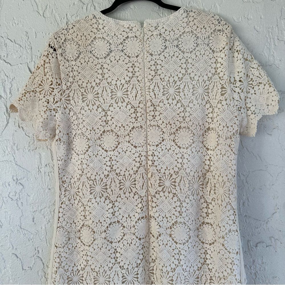 TORY BURCH Trixy Dress Women’s Large Crochet Lace Cream - Picture 7 of 10